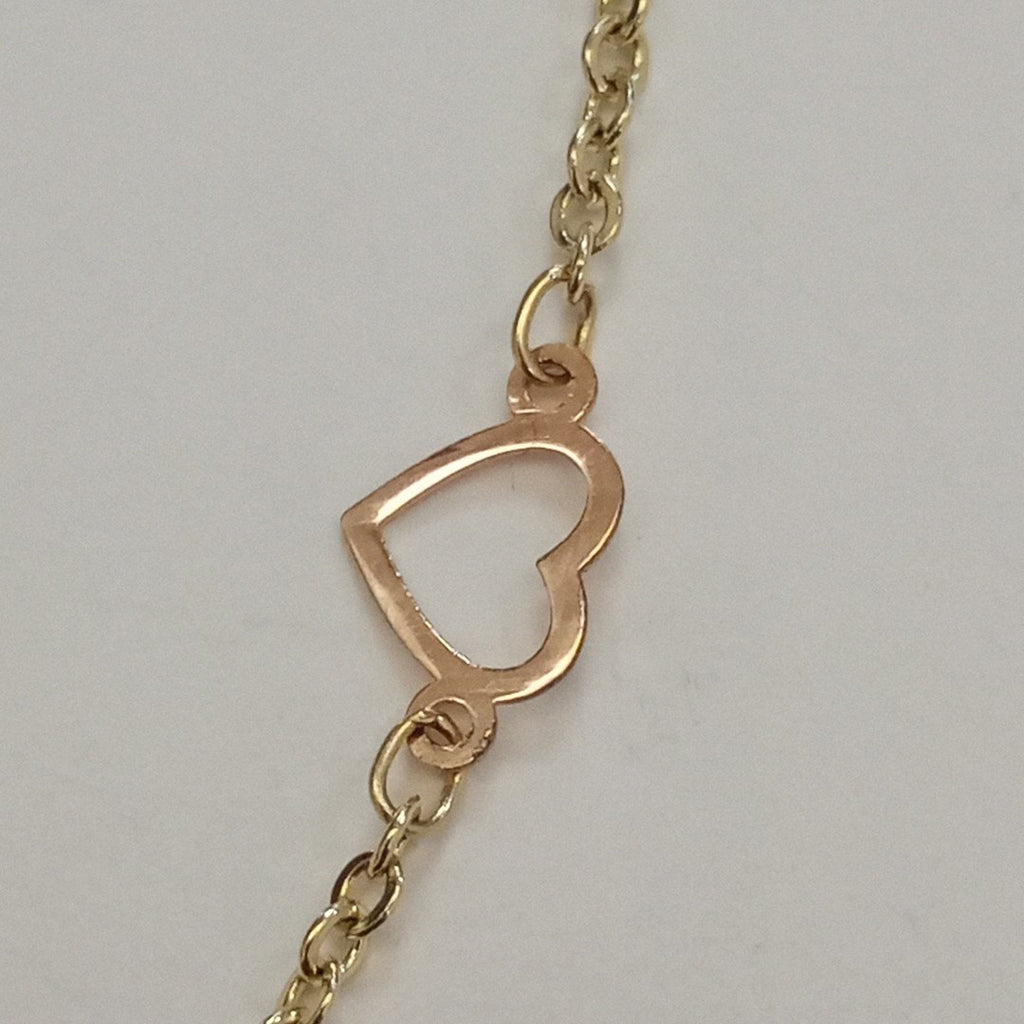 PULSERA ESPECIAL CON CORAZONES 14K 18 CM 1.3 GR (NUEVO)