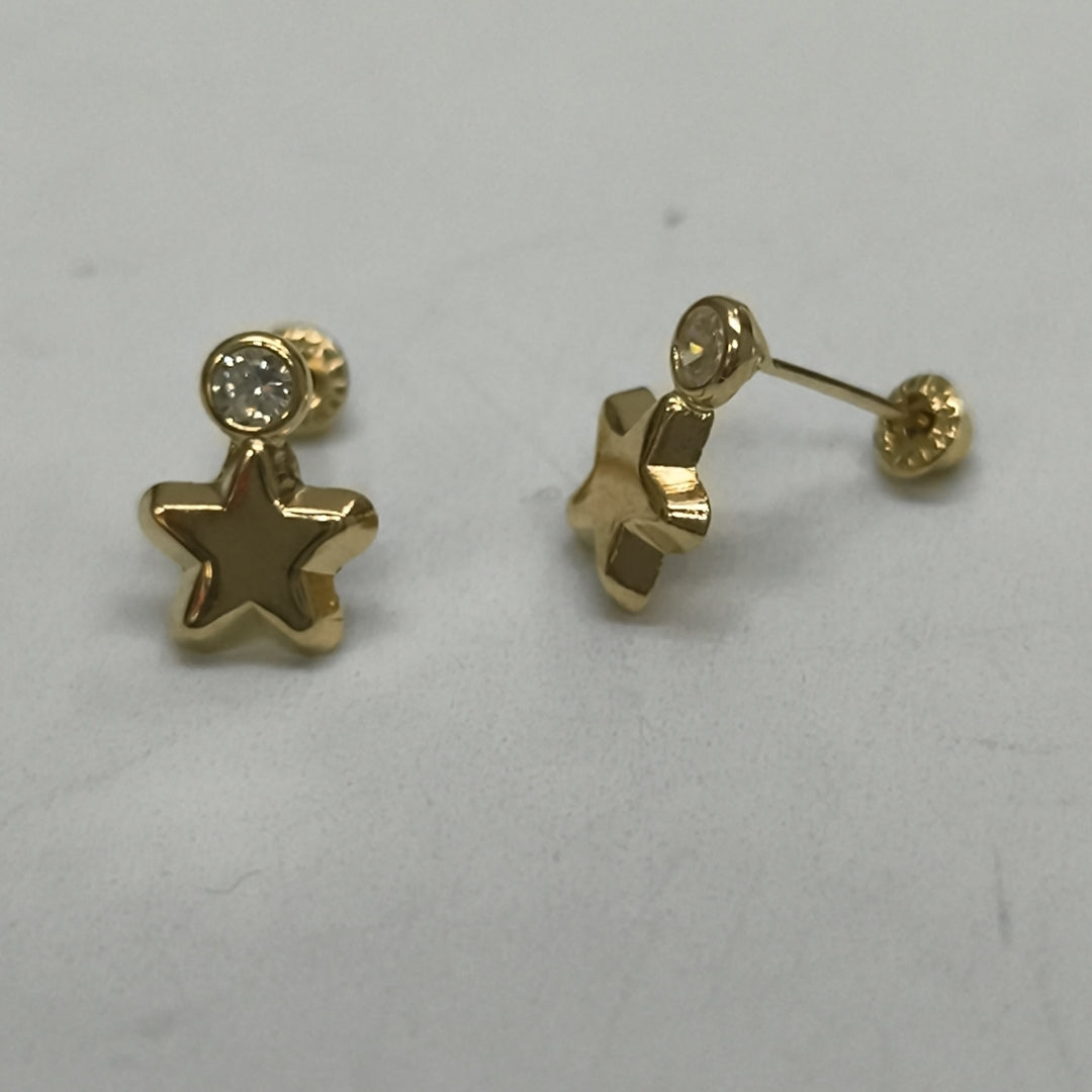 BROQUELES BROQUEL FIG ESTRELLA C CIRCONIA 14K 0.2603 GR (NUEVO)