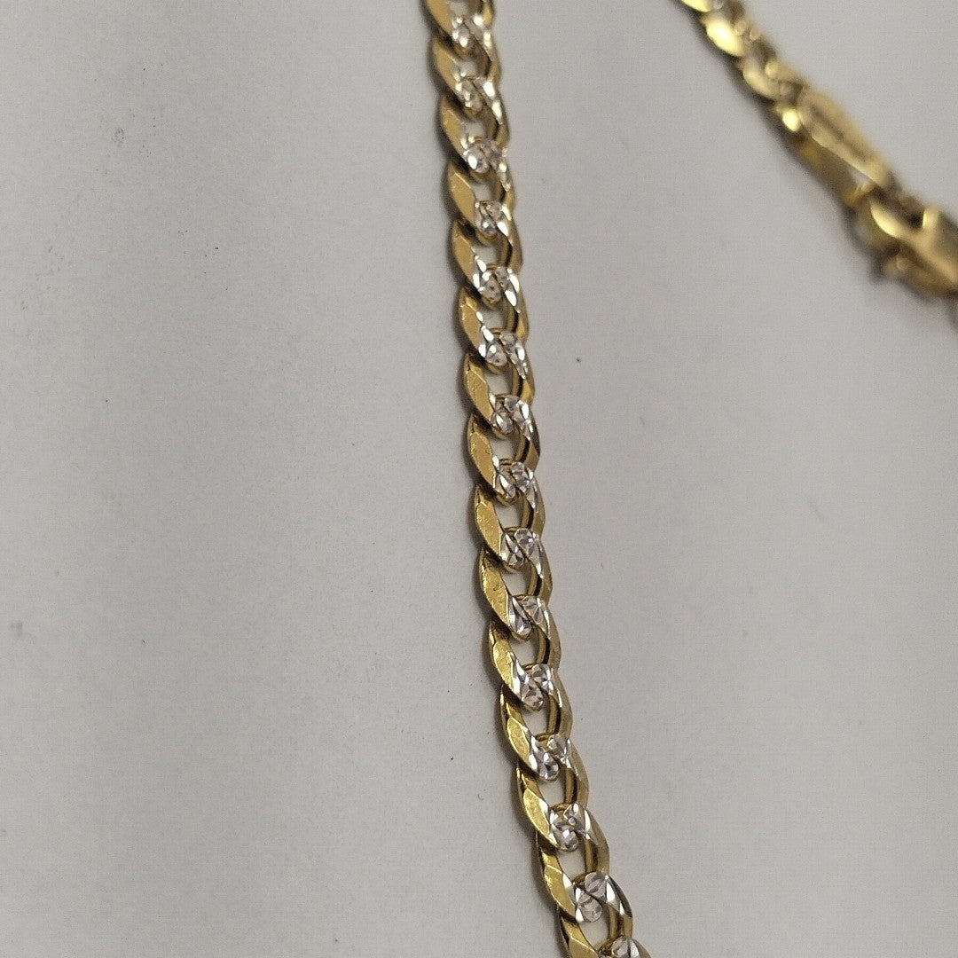 PULSERAS TEJIDO BARBADA DIAMANTADA ORO 14K 21 CM 5 GR (NUEVO)