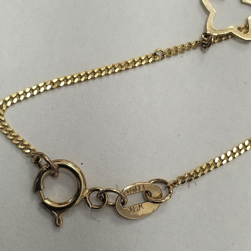 PULSERAS TEJIDO ESPECIAL C/DIJE ORO 10K 18 CM 0.9 GR (NUEVO)