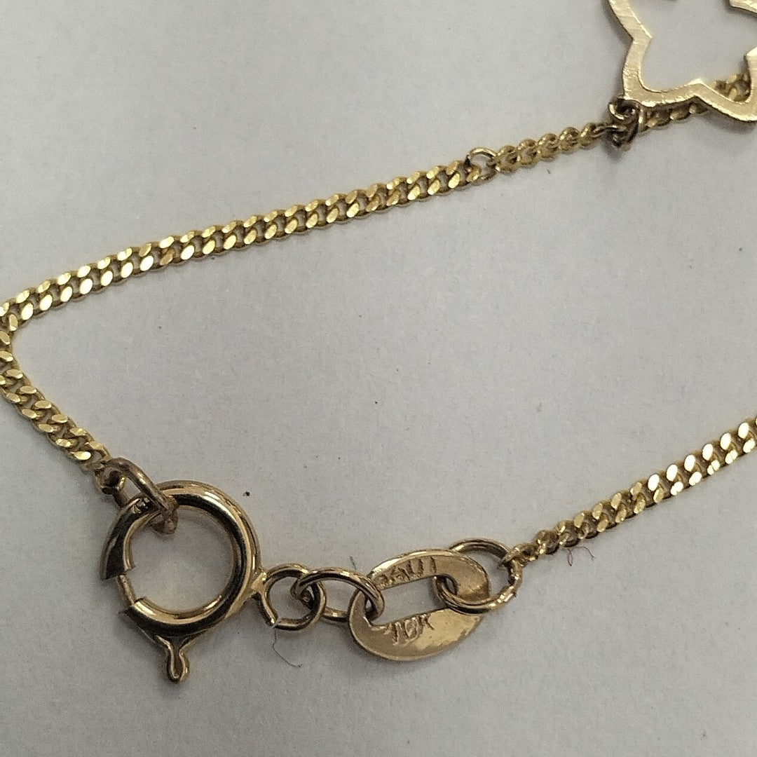 PULSERAS TEJIDO ESPECIAL C/DIJE ORO 10K 18 CM 0.9 GR (NUEVO)