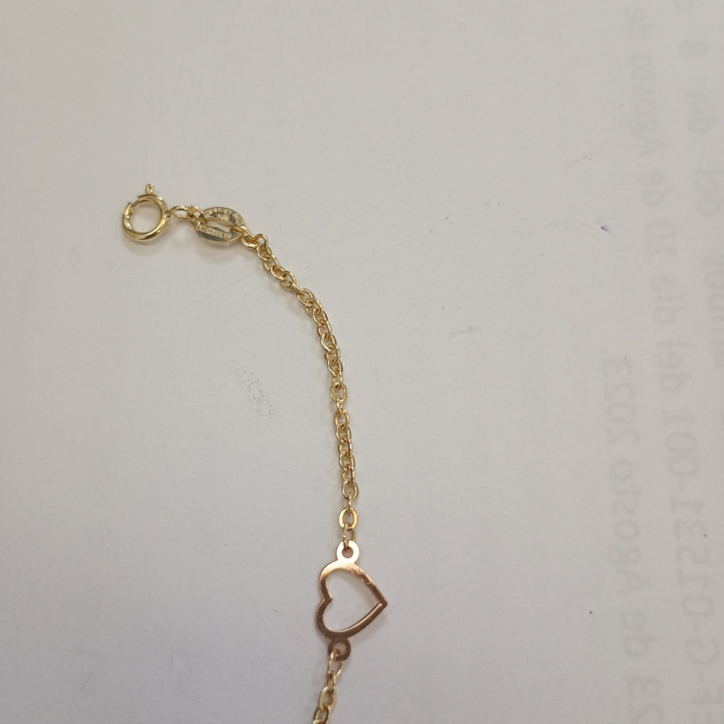 PULSERA ESPECIAL CON CORAZONES 10K 18 CM 1.2 GR (NUEVO)