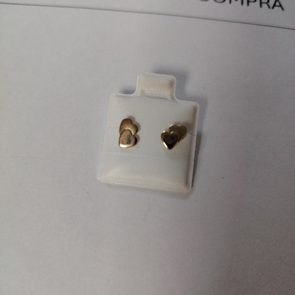 BROQUELES BROQUEL CORAZON DOBLE 14K 0.2171 GR (NUEVO)