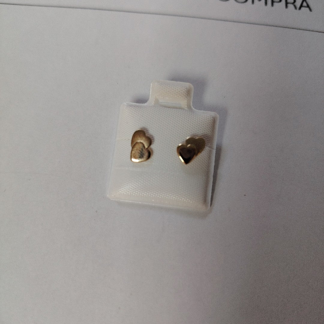 BROQUELES BROQUEL CORAZON DOBLE 14K 0.2171 GR (NUEVO)