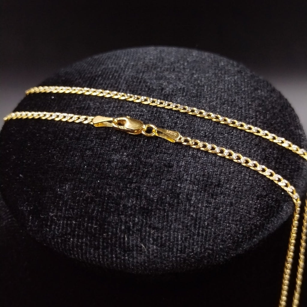 CADENAS BARBADA DIAMANTADA ORO 14K 60 CM 6.2 GR (NUEVO)