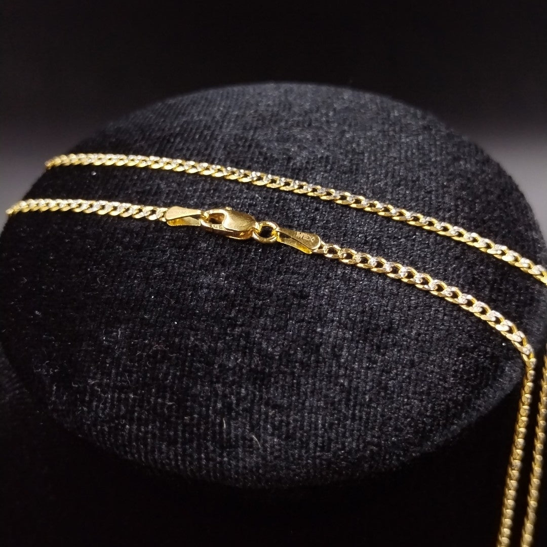 CADENAS BARBADA DIAMANTADA ORO 14K 60 CM 6.2 GR (NUEVO)