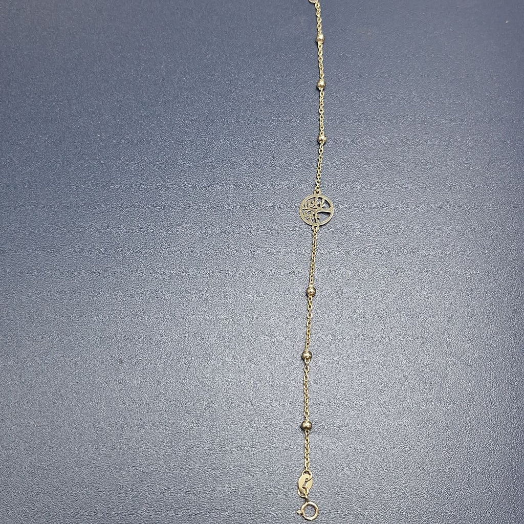 PULSERA TEJIDO ESPECIAL ARBOL 14K 18 CM 1.7 GR (NUEVO)