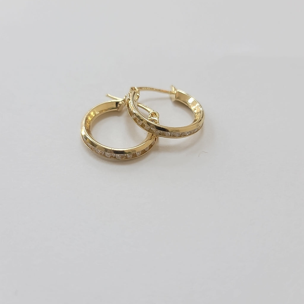 ARETES ARRACADAS CON CIRCONIAS 10K 1.4 GR (NUEVO)