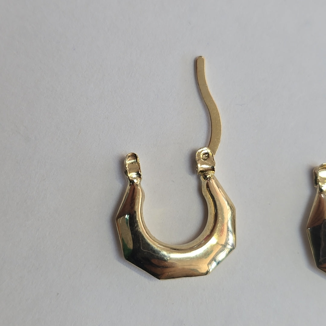 ARETES TEJIDO ARRACADA FACETADA 14K 1.3 GR (NUEVO)