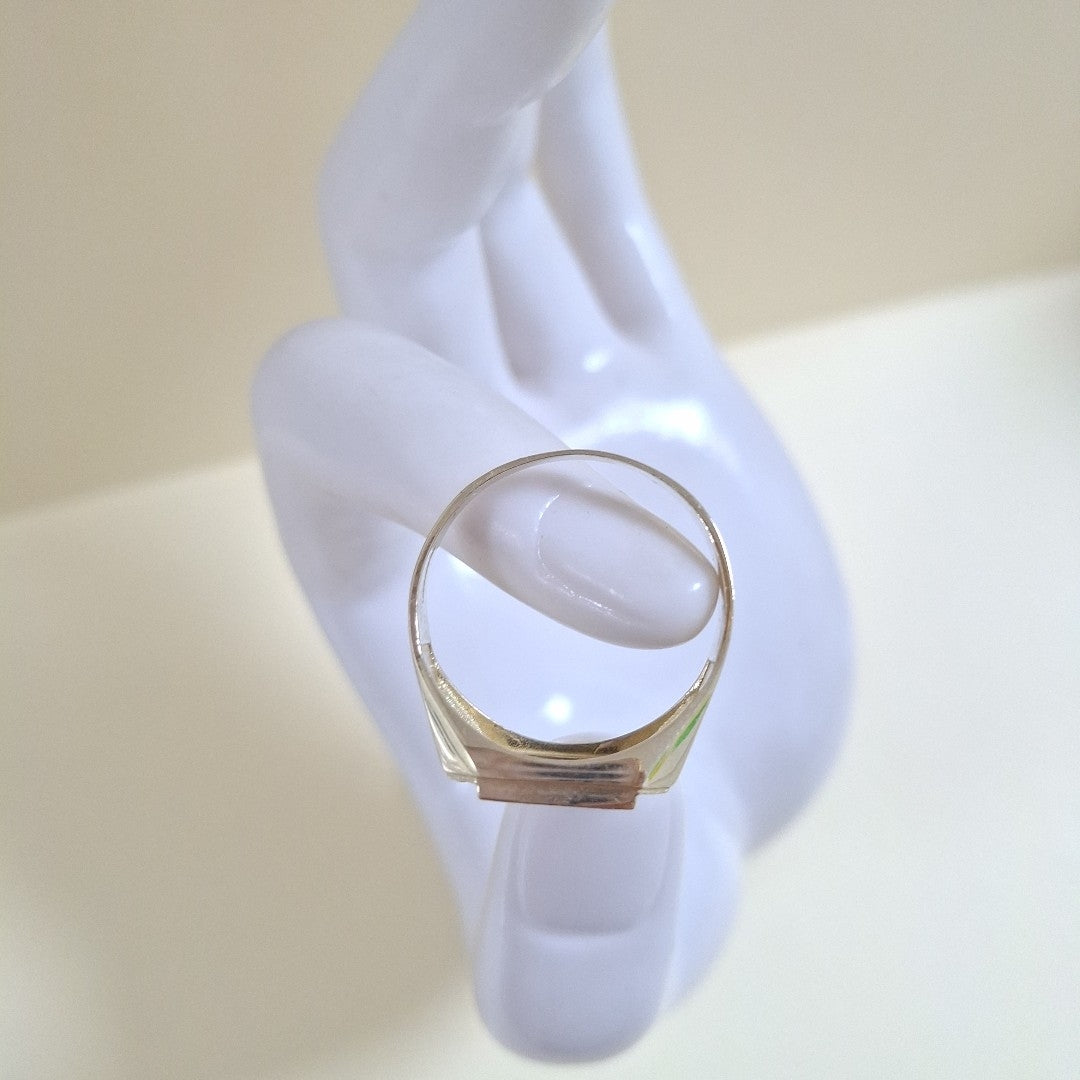 ANILLOS CON ONIX Y CIRCONIAS 10K TALLA 11 3.9 GR (NUEVO)
