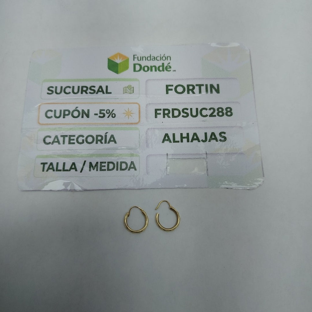 ARRACADAS PAR ORO 14 K 0.6 GRMS (SEMINUEVO)