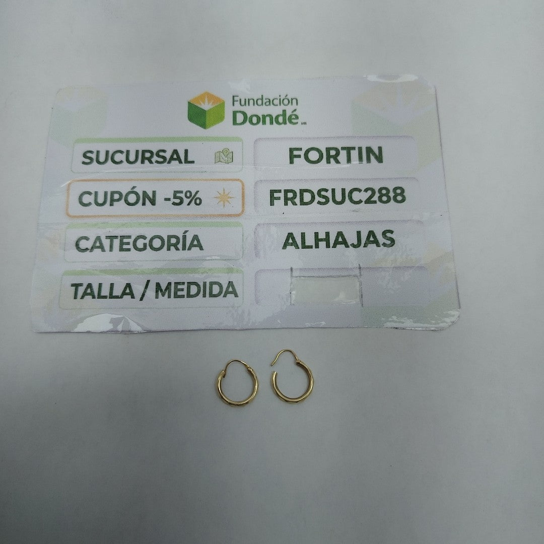 ARRACADAS PAR ORO 14 K 0.6 GRMS (SEMINUEVO)