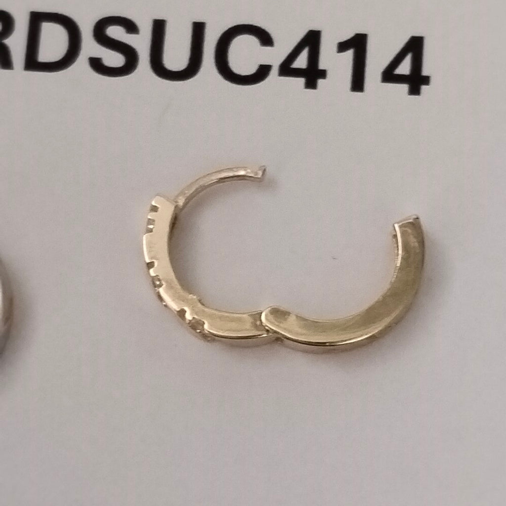 ARETES HUGGIES CON CIRCONIAS 14K 2.2 GR (NUEVO)