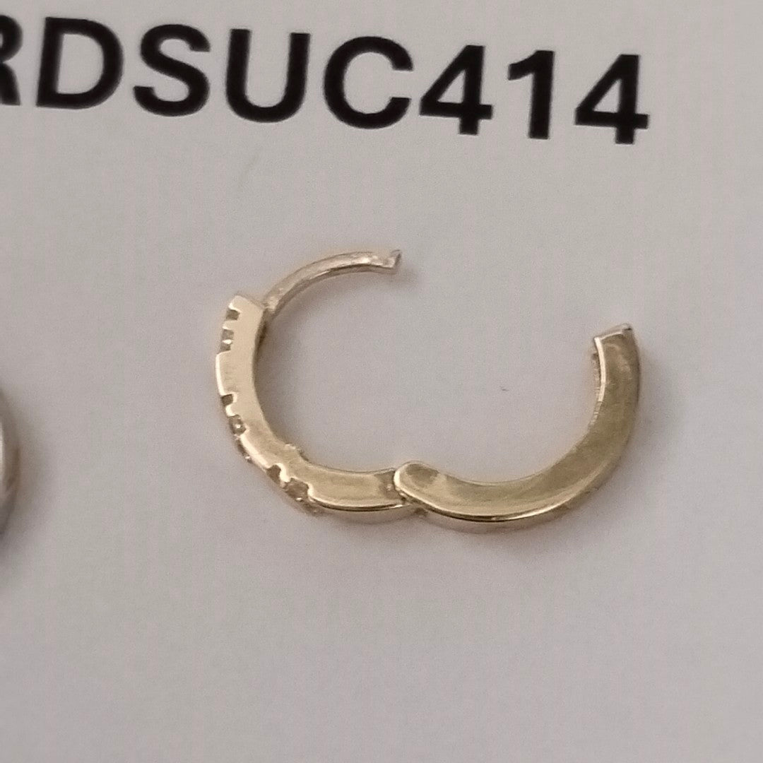 ARETES HUGGIES CON CIRCONIAS 14K 2.2 GR (NUEVO)