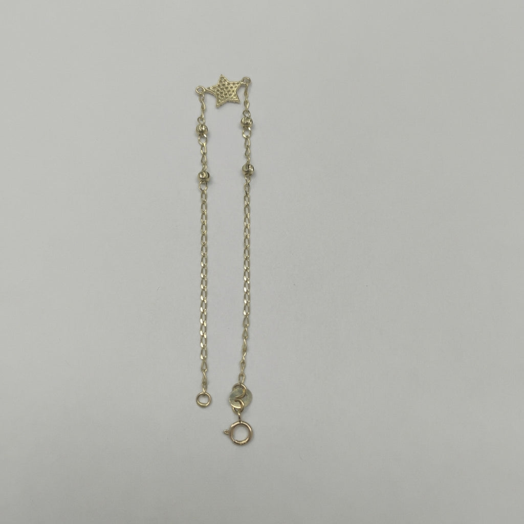 PULSERA ESPECIAL CON ESTRELLA Y CIRCONIAS 14K 18 CM 1.5 GR (NUEVO)