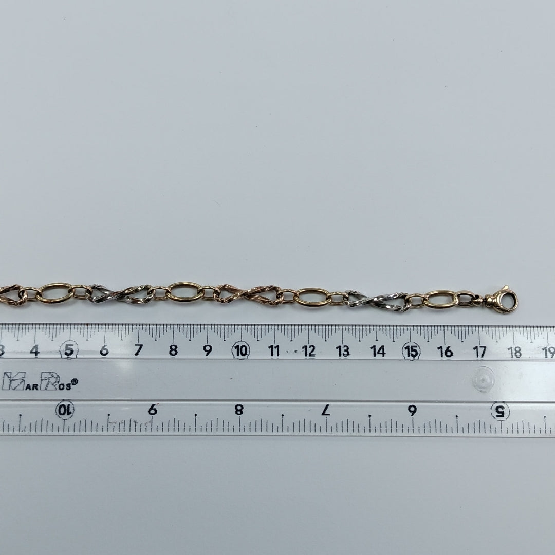 PULSERA ORO COMBINADO 10 K 2,90 GRMS (SEMINUEVO)