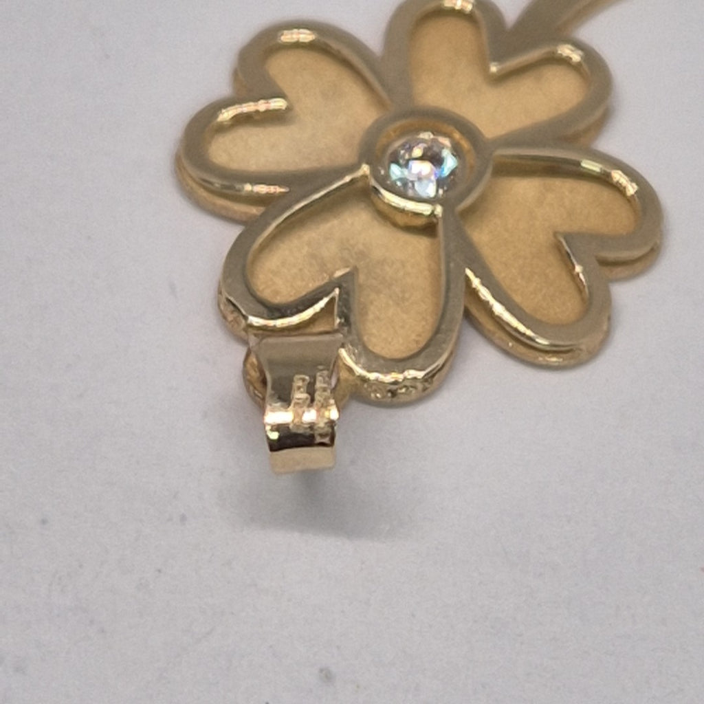 DIJE FIG TREBOL C CIRCONIA 14K 0.8 GR (NUEVO)