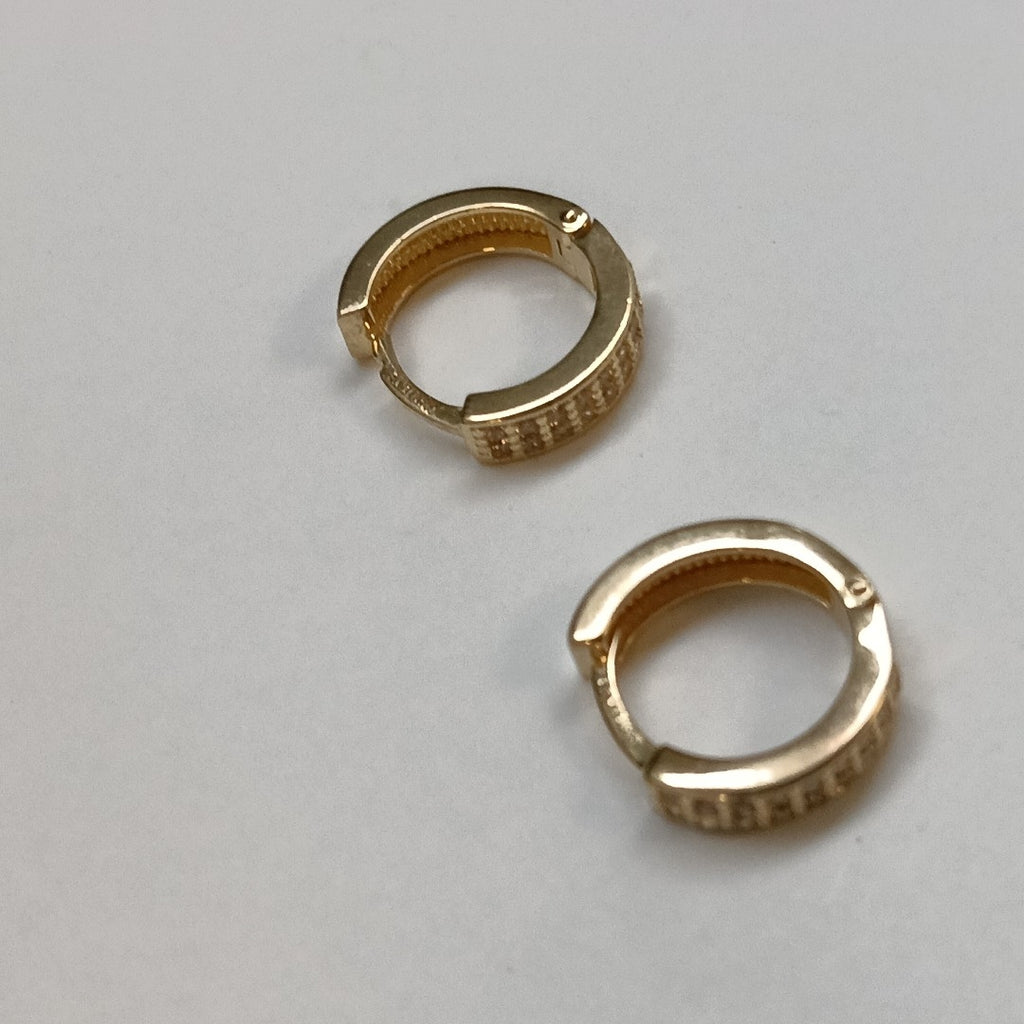 ARETES HUGGIES C CIRCONIA 14K 2.2 GR (NUEVO)