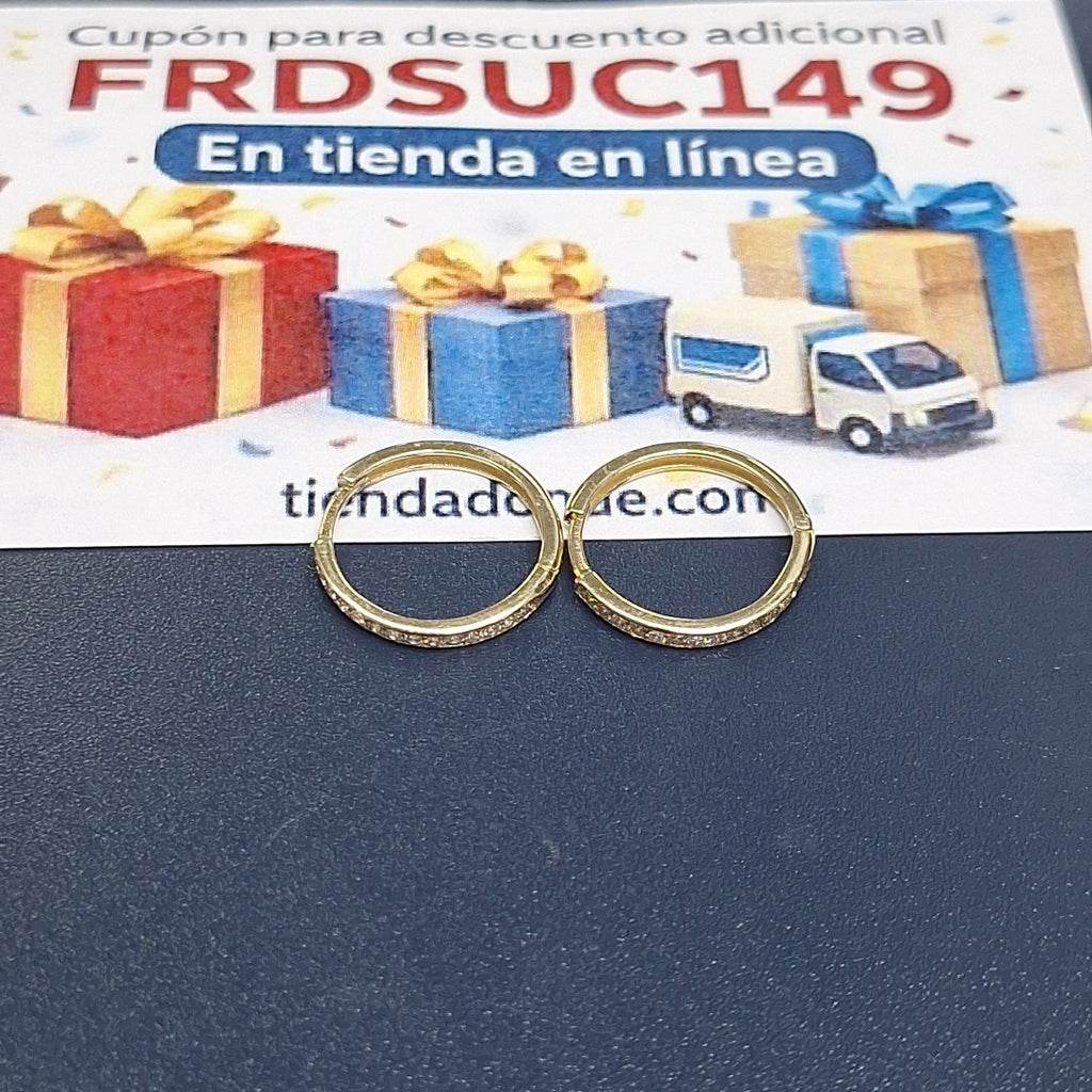 ARETES ARRACADAS C CIRCONIAS 14K 2 GR (NUEVO)