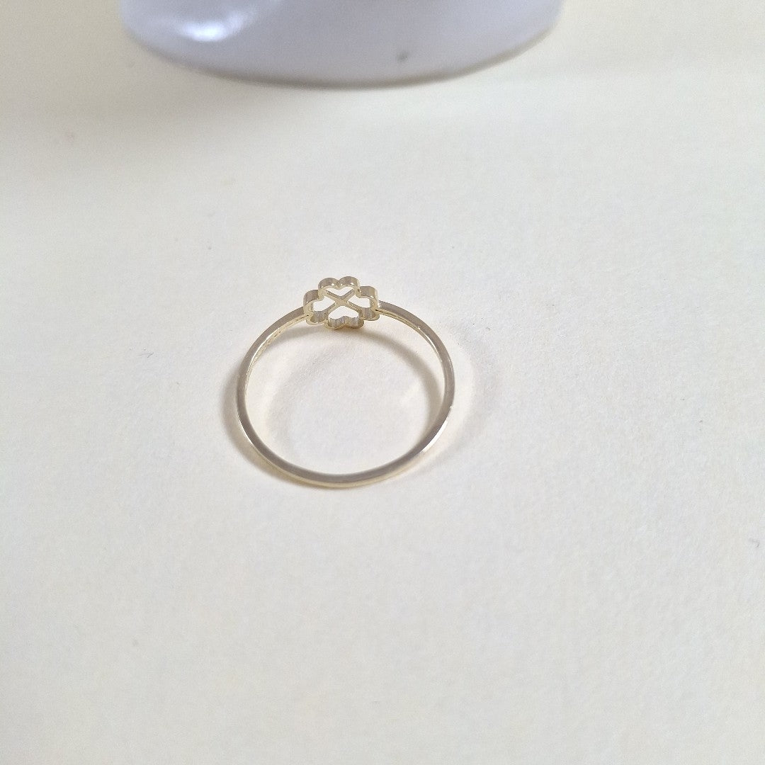 ANILLOS ANILLITO FIG TREBOL 4 HOJAS 10K TALLA 8 0.8 GR (NUEVO)