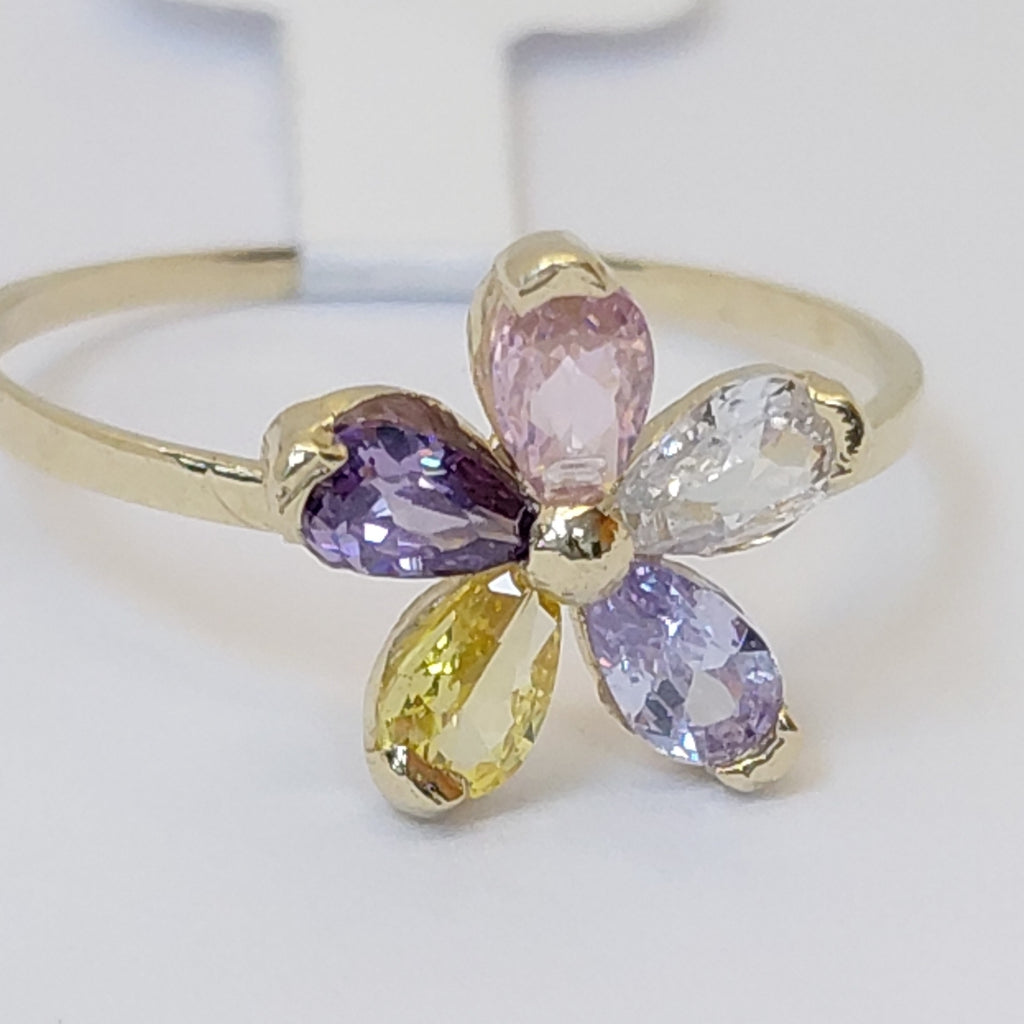 ANILLOS CON PDRAS DE COLOR 14K TALLA 8.5 1.5 GR (NUEVO)