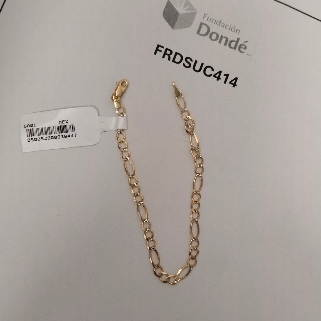 PULSERA 3X1 DIAMANTADA 14K 18 CM 2.4 GR (NUEVO)