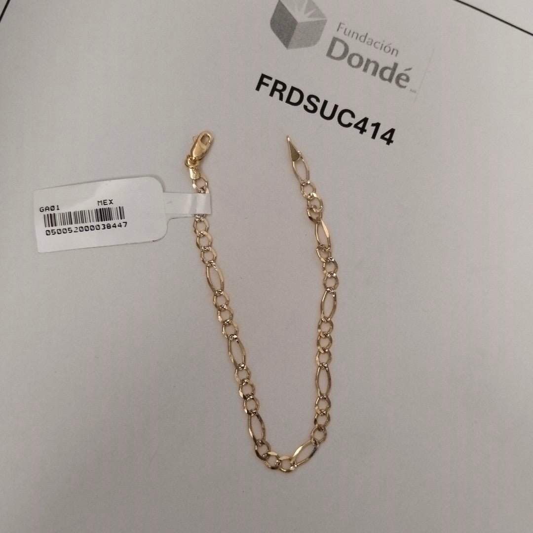 PULSERA 3X1 DIAMANTADA 14K 18 CM 2.4 GR (NUEVO)