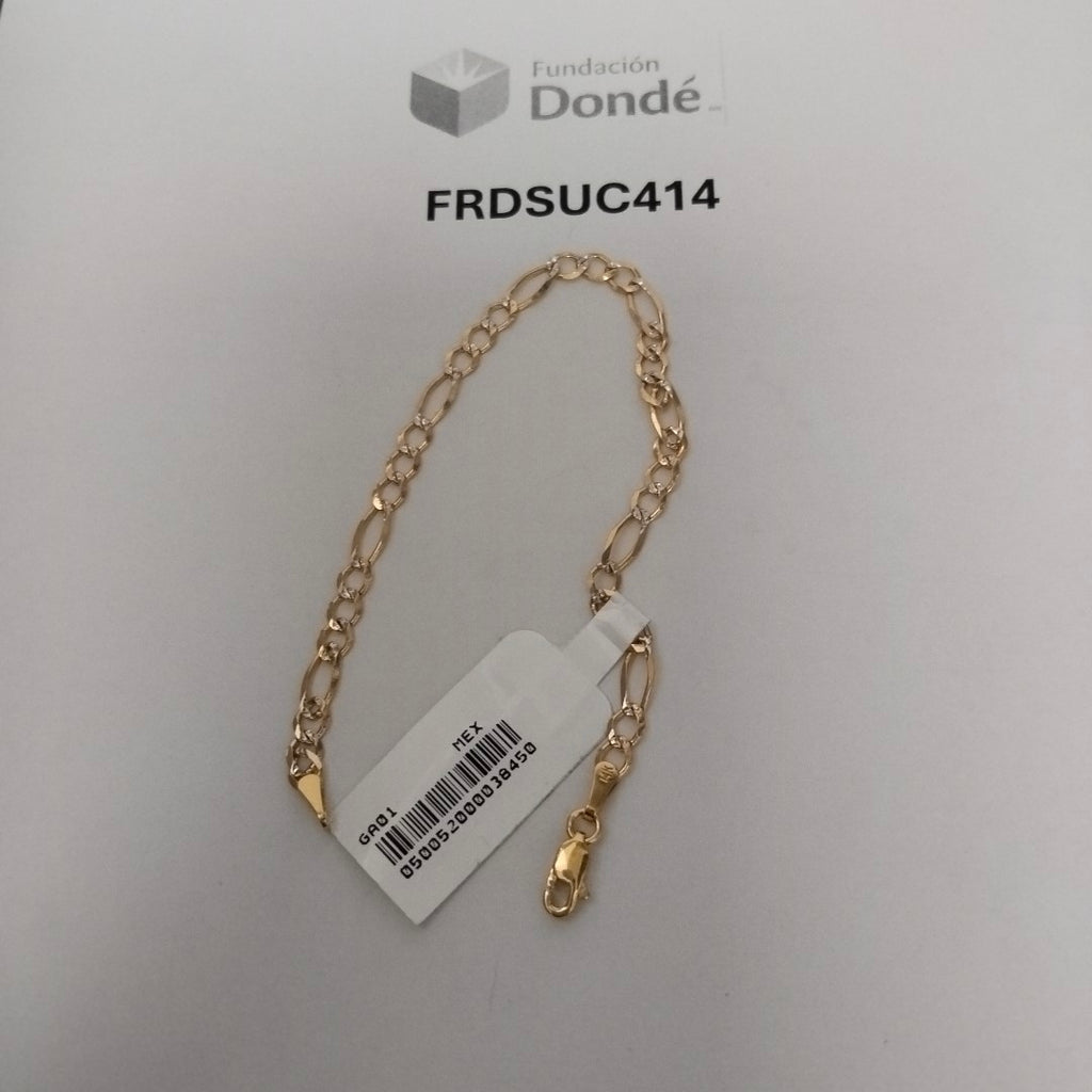 PULSERA 3X1 DIAMANTADA 14K 18 CM 2.5 GR (NUEVO)