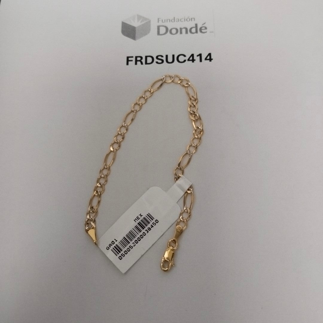 PULSERA 3X1 DIAMANTADA 14K 18 CM 2.5 GR (NUEVO)