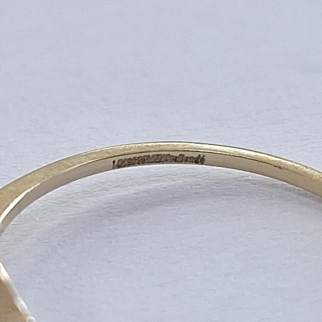 ANILLOS TEJIDO ANILLITO C CIRCONIAS Y PIEDRA VERDE 14K 7 1.1 GR (NUEVO)