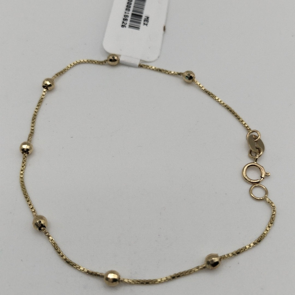 PULSERA ESPECIAL CON BOLITAS 14K 18 CM 1.4 GR (NUEVO)