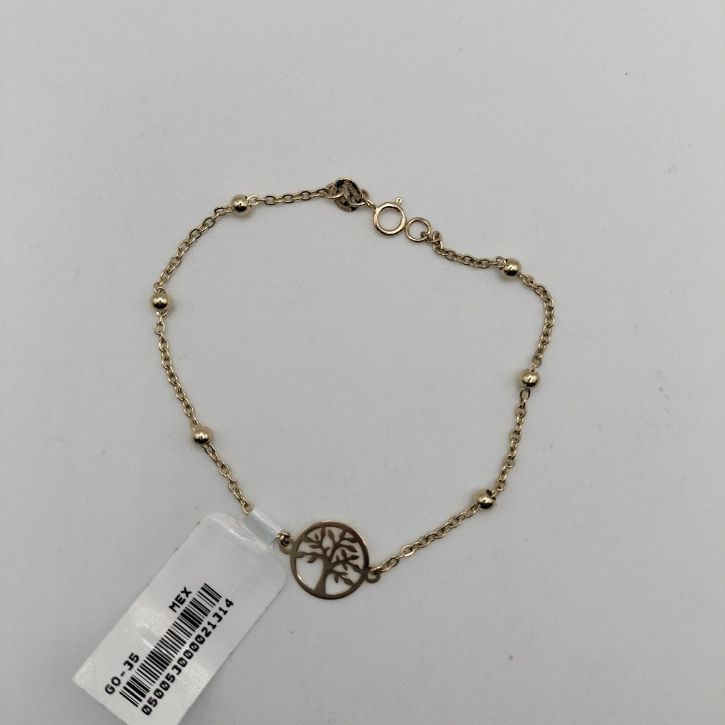 PULSERA TEJIDO ESPECIAL ARBOL 14K 18 CM 1.8 GR (NUEVO)