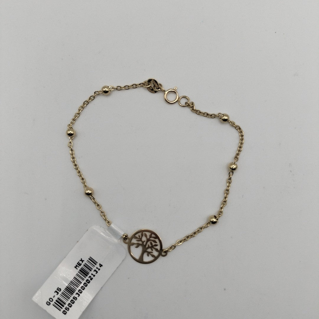 PULSERA TEJIDO ESPECIAL ARBOL 14K 18 CM 1.8 GR (NUEVO)
