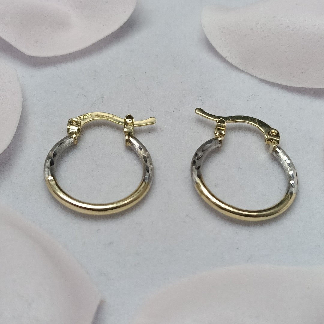 ARETES ARRACADAS COMBINADAS 14K 1.1 GR (NUEVO)
