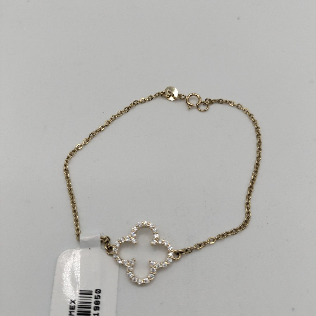 PULSERA TEJIDO ESPECIAL C CIRCONIAS 14K 18 CM 1.8 GR (NUEVO)