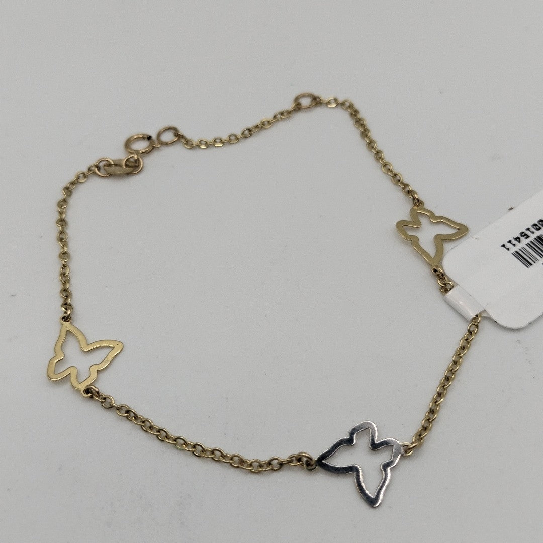 PULSERA ESPECIAL C MARIPOSAS 14K 18 CM 1.7 GR (NUEVO)
