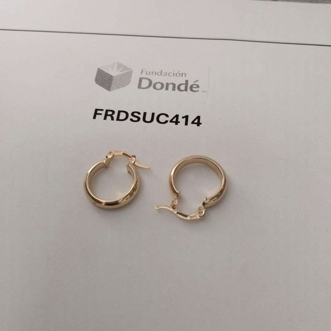 ARETES ARRACADA LISA 14K 1.7 GR (NUEVO)