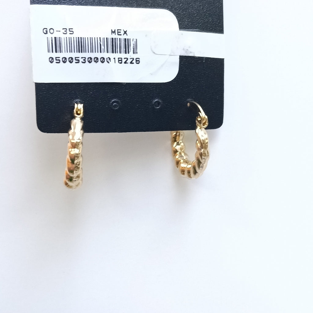 ARETES ARRACADAS TZL HUECAS 14K 1.5 GR (NUEVO)