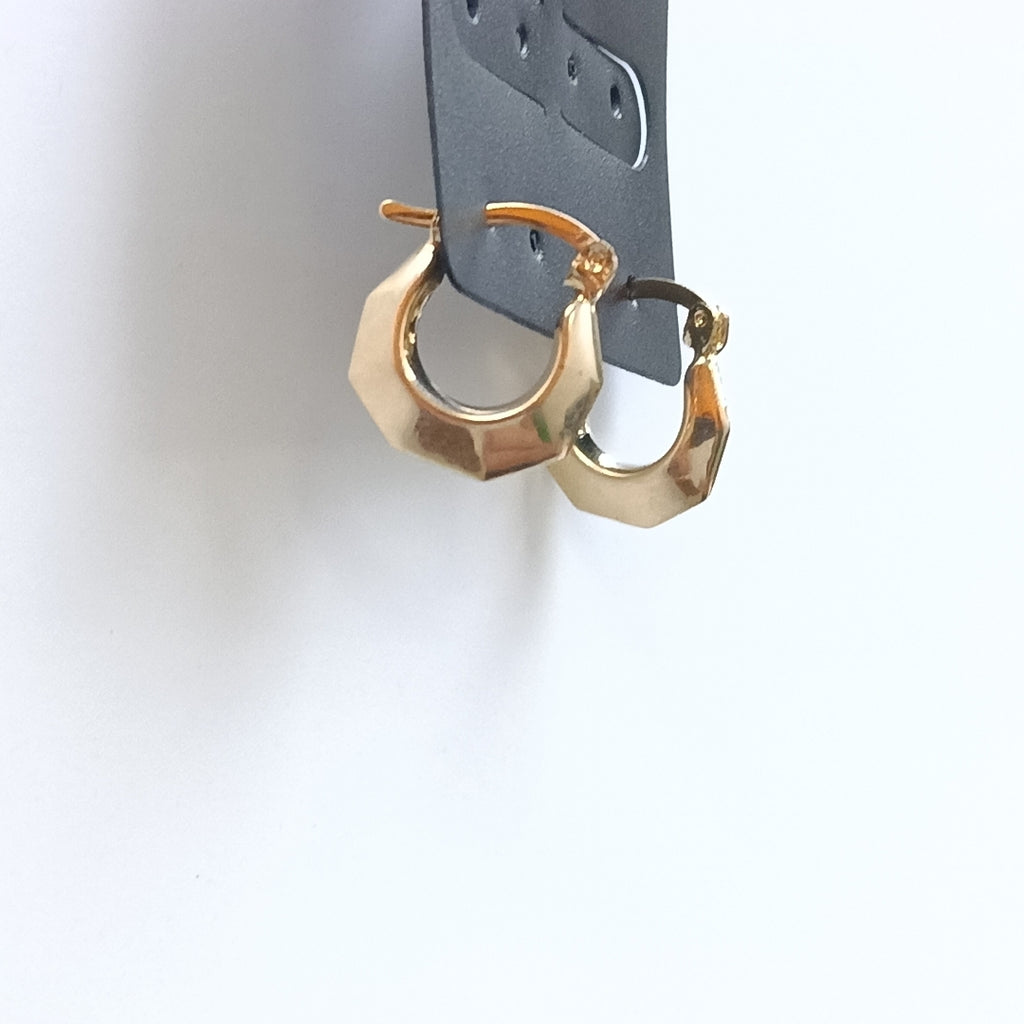 ARETES TEJIDO ARRACADA FACETADA 14K 1.3 GR (NUEVO)