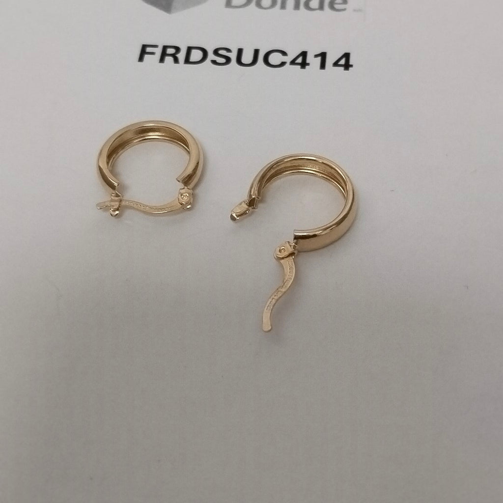 ARETES TEJIDO ARRACADAS LISAS 14K 2.2 GR (NUEVO)