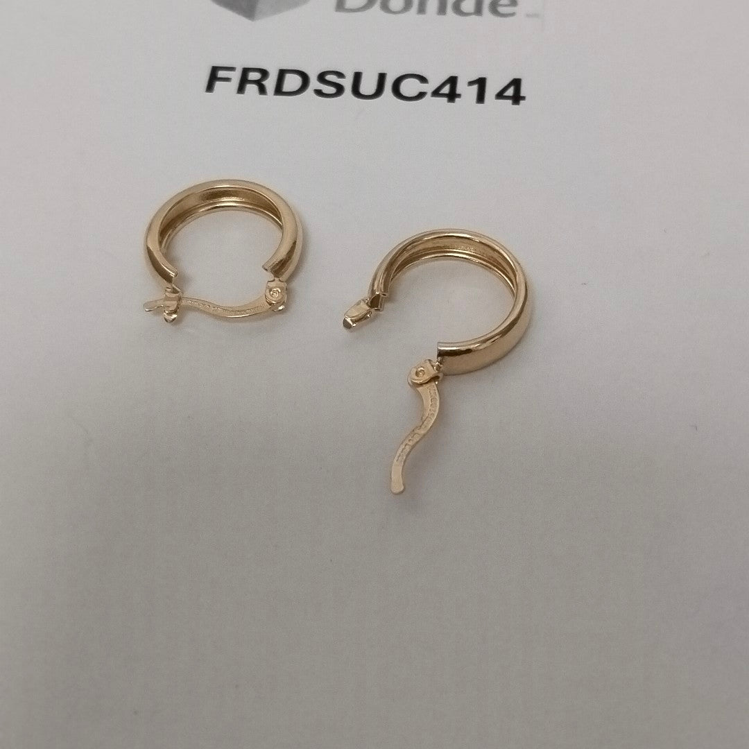 ARETES TEJIDO ARRACADAS LISAS 14K 2.2 GR (NUEVO)