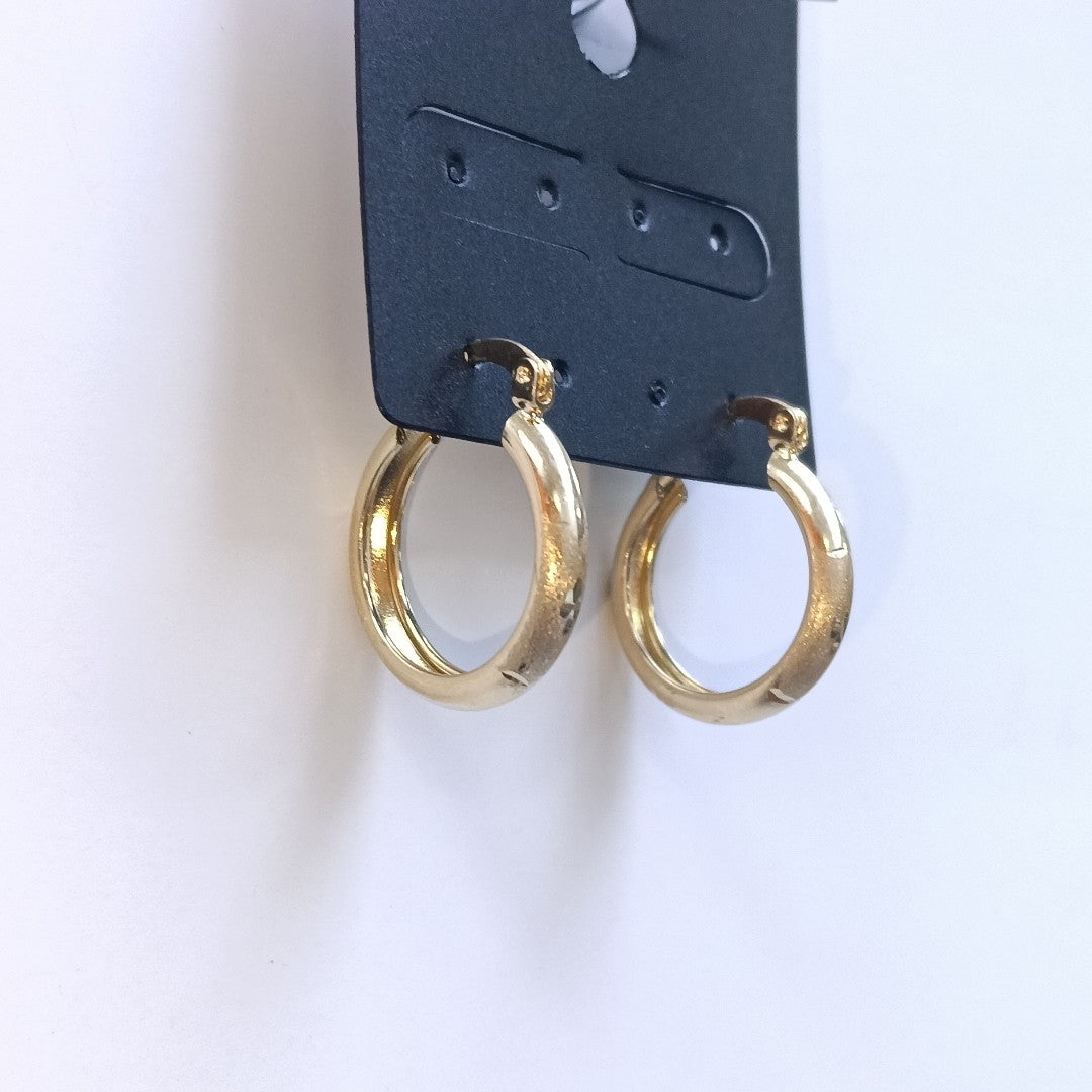 ARETES TEJIDO ARRACADA SATINADA 14K 2.6 GR (NUEVO)