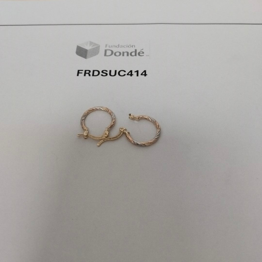 ARETES ARRACADAS COMBINADAS 14K 2 GR (NUEVO)