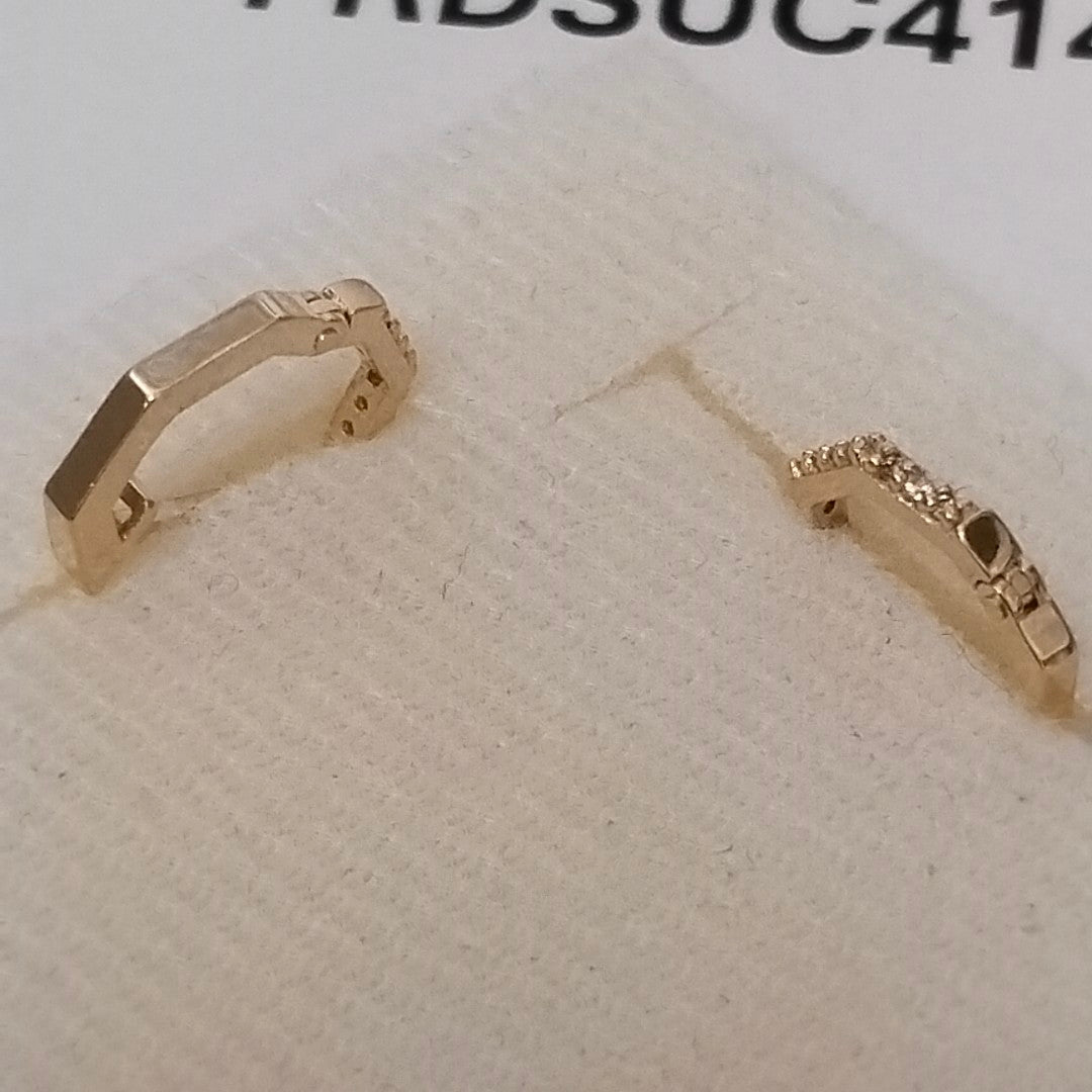 ARETES HUGGIES C CIRCONIAS 14K 1.7 GR (NUEVO)
