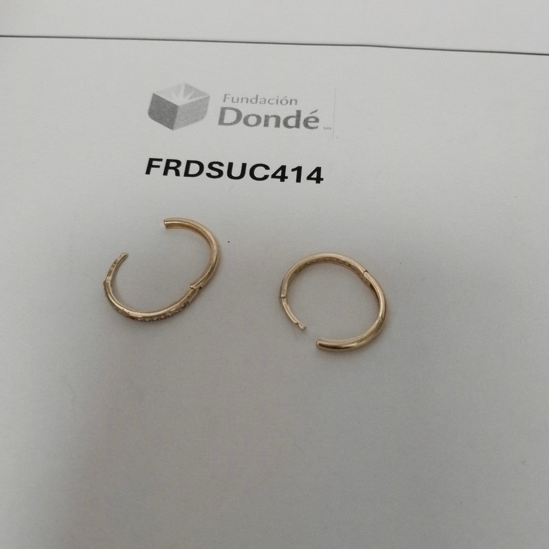 ARETES ARRACADAS C CIRCONIAS 14K 2 GR (NUEVO)