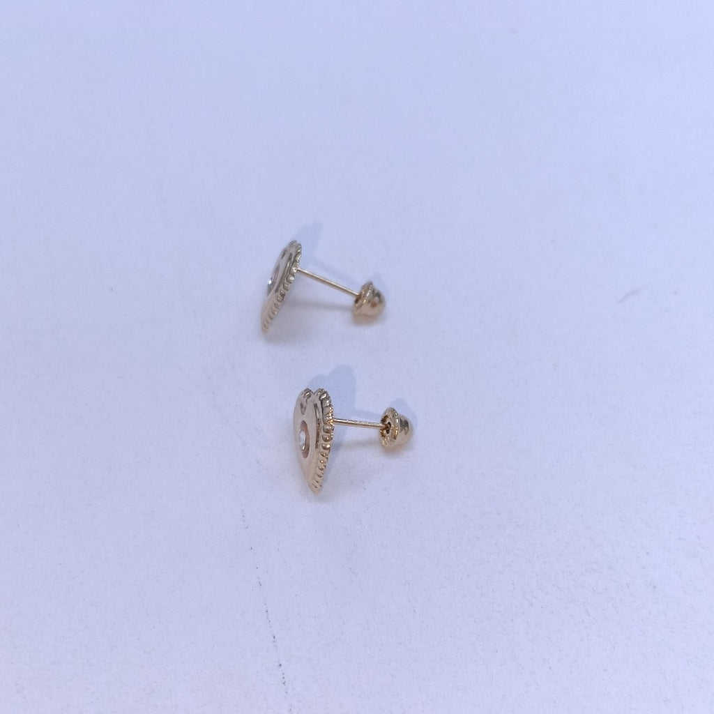 BROQUELES BROQUEL FIG CORAZON C CIRCONIA 14K 0.2614 GR (NUEVO)
