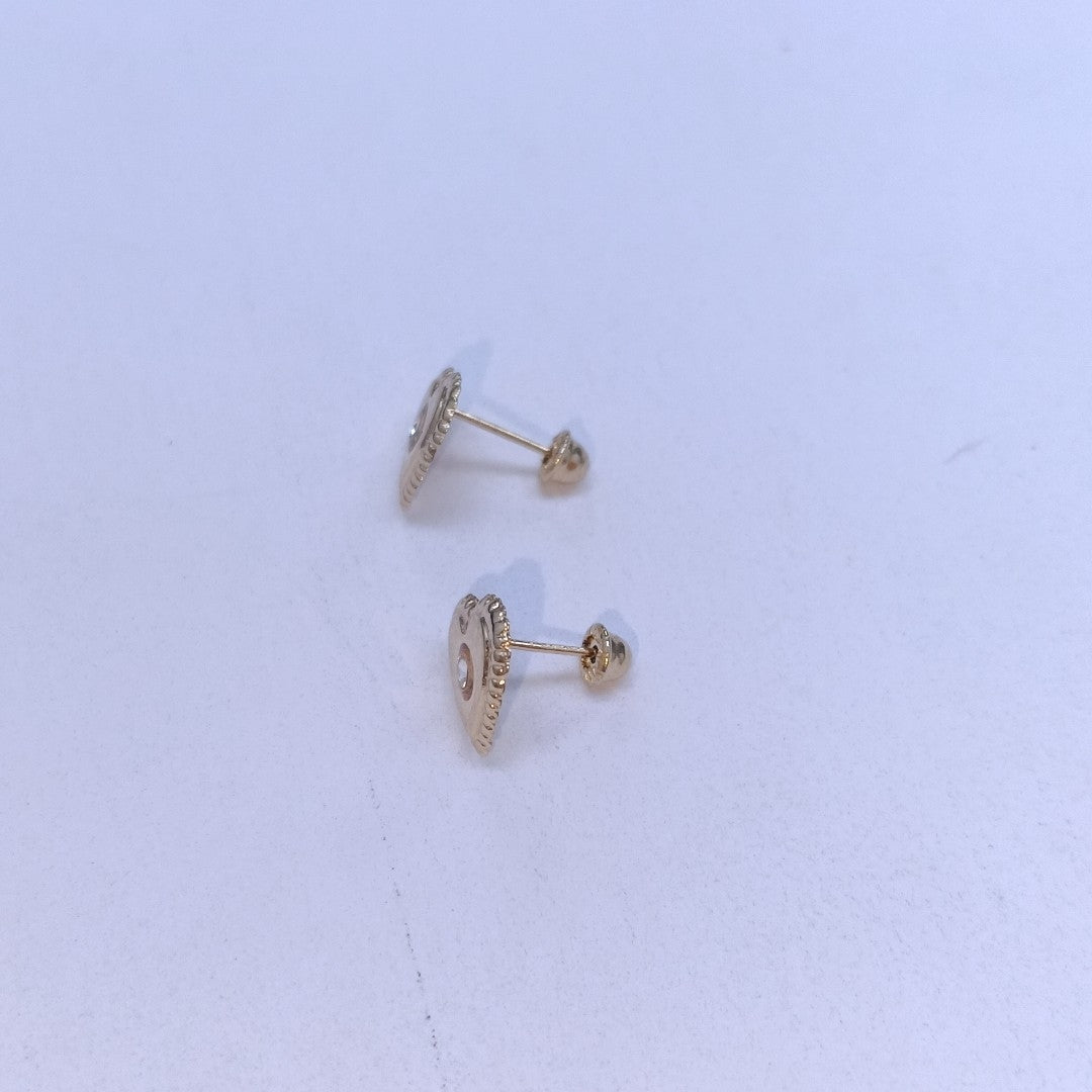 BROQUELES BROQUEL FIG CORAZON C CIRCONIA 14K 0.2614 GR (NUEVO)