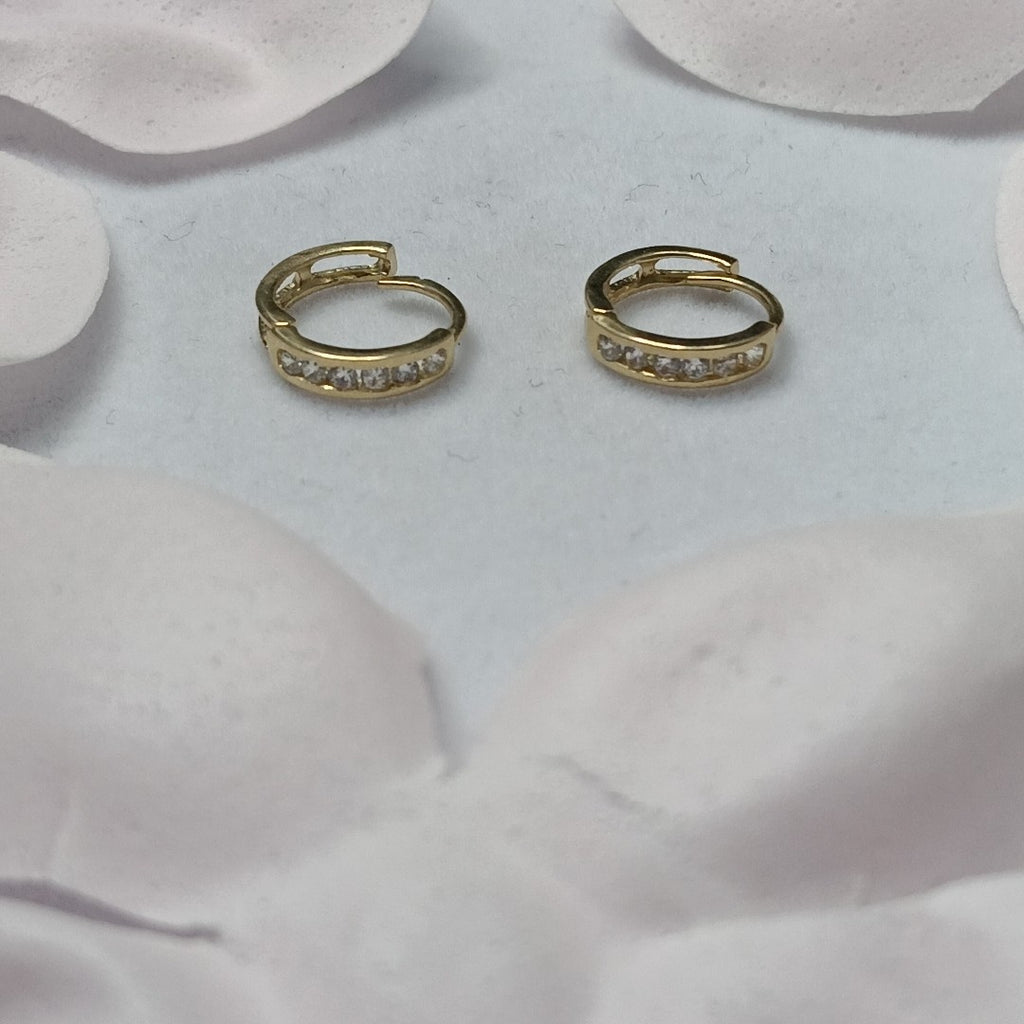 ARETES ARRACADA C CIRCONIAS 14K 1.1 GR (NUEVO)