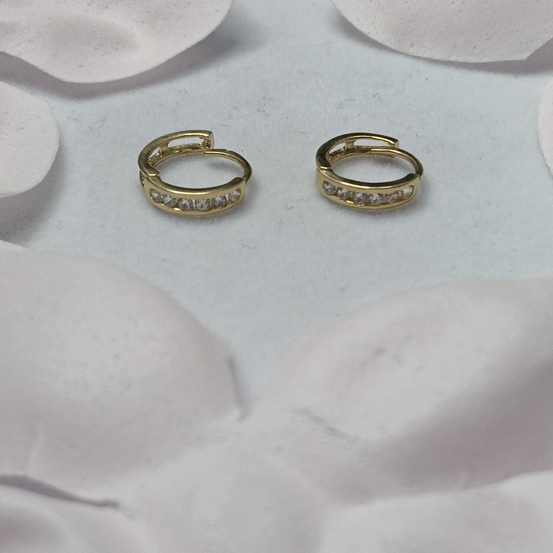 ARETES ARRACADA C CIRCONIAS 14K 1.1 GR (NUEVO)