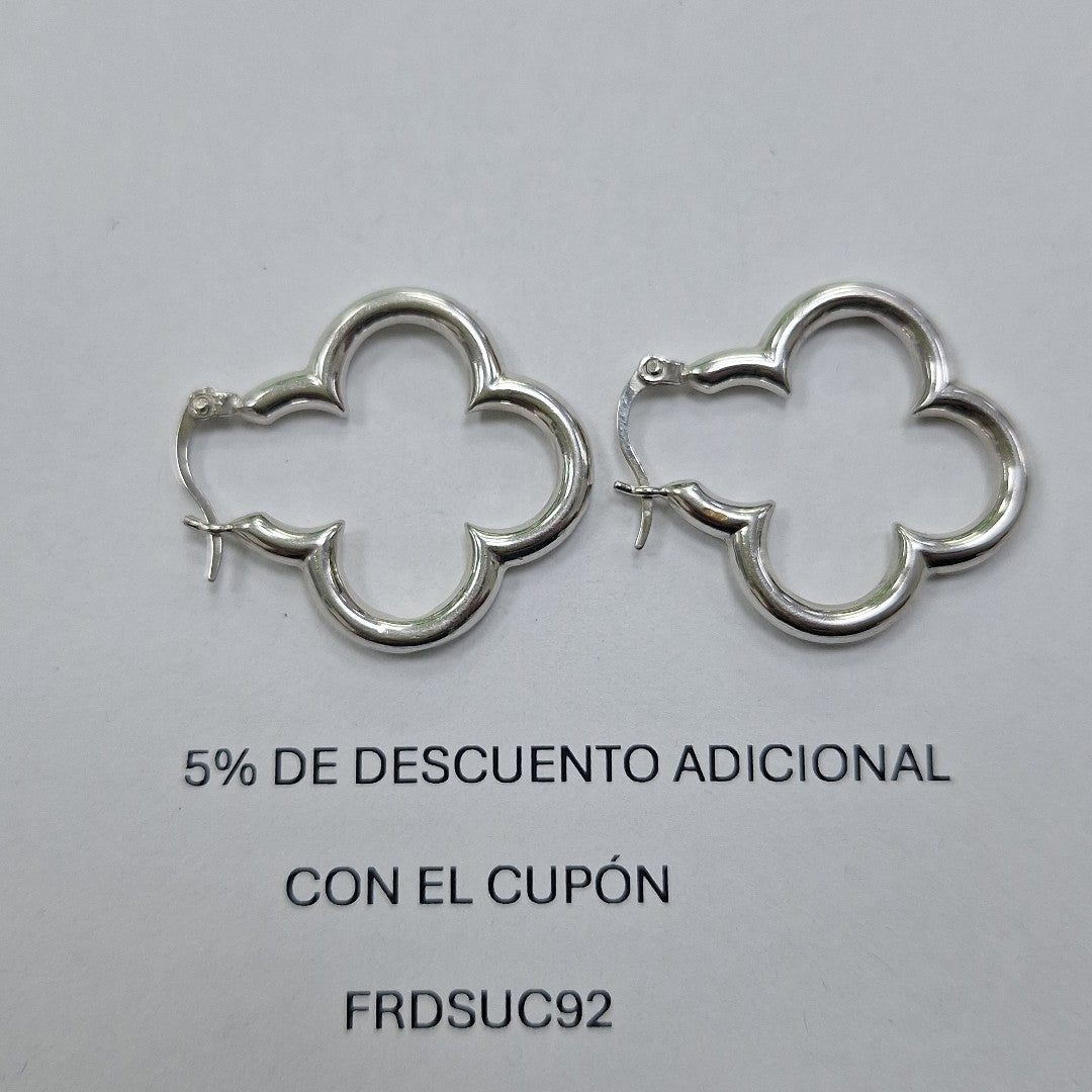 ARRACADAS PAR ORO BLANCO 14 K 2,50 GRMS (SEMINUEVO)